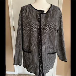 Black & White Herringbone Cardigan